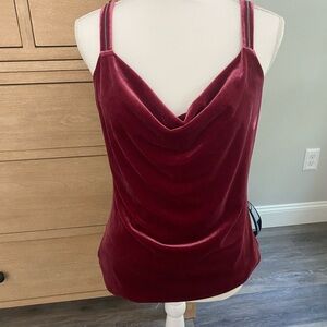 Rose color velvet White House Black Market holiday top